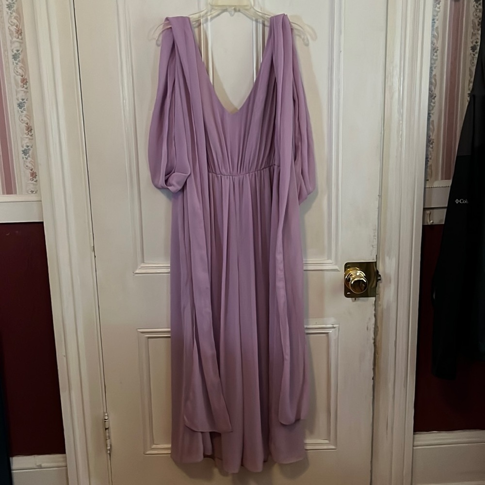 David’s Bridal Lavender Pants Suit with long wraps for different styles